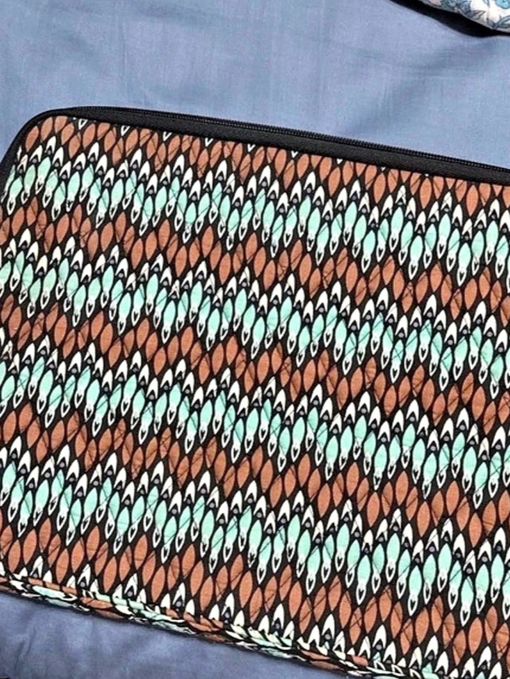 Vera Bradley Patterned laptop case  in Brown & Green